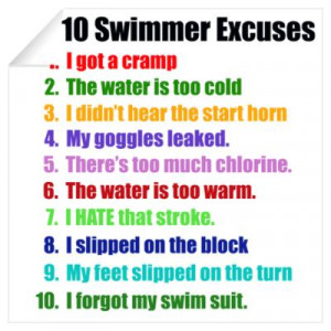 CafePress > Wall Art > Wall Decals > Swimming Excuses Wall Decal