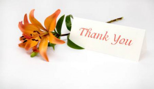... Thank You Notes or Thank You Cards o Receipt of gift such as birthday