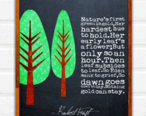 robert frost quote nature s f irst green is gold printable 8x10 quotes ...