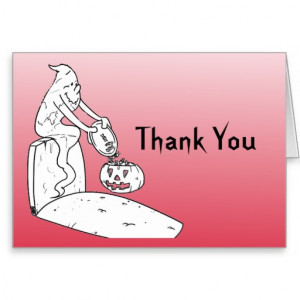 Halloween Baby Shower Thank You Notes - Red Cards