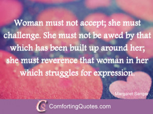 Encouraging Saying for Women by Margaret Sanger