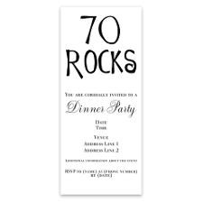 70th birthday saying, 70 rocks! Invitations for