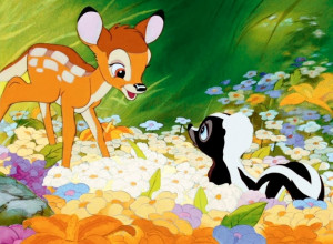 Bambi and Flower image via www.Facebook.com/Disney