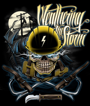 Lineman T-Shirt ARGGG!!! Weathering the Storm LINEMAN CLOTHING...NICE ...