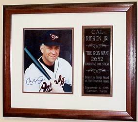 Cal Ripken Jr. Autographed Framed Photo With Iron Man Plaque ...