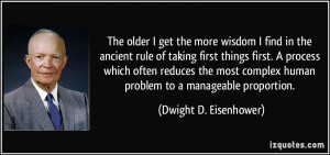 more wisdom I find in the ancient rule of taking first things first ...