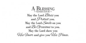 Numbers 6 24 26 Wall Quote May the Lord Bless You by KeyReflection, $ ...