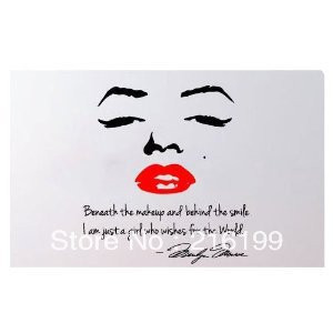 Marilyn Monroe Stickers muraux Décor Quote Lèvres rouges Grand ...