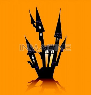 Haunted House Silhouettes HD Wallpaper