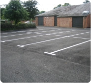 Large car park for a commercial property and business with line ...