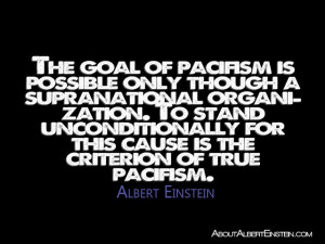 The goal of pacifism is possible only though a supranatural ...