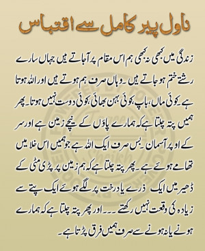 Inspiring Lines From The Novel Peer-e-kamil (s.a.w)
