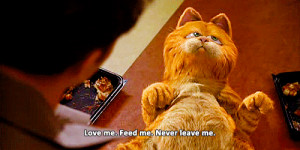 ... movie gif movie gifs garfield movie quotes love me feed me never leave