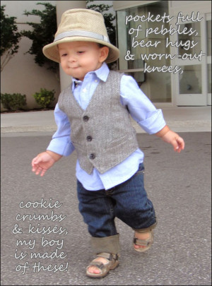 darien son baby boy toddler outfit 1 year old fedora hat heather grey ...