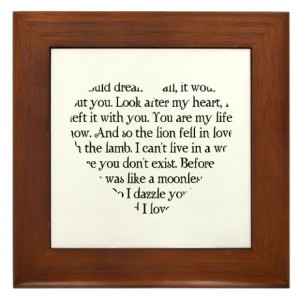 ... Gifts > Bella Living Room > Twilight Romantic Quotes Heart Framed Tile