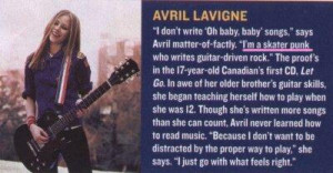 ... Avril contradicting herself on being punk. Here's the clip below