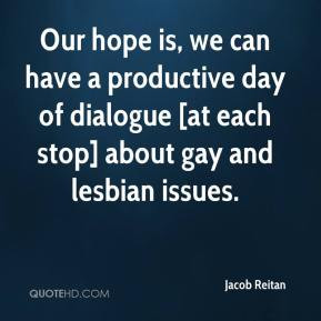 Jacob Reitan - Our hope is, we can have a productive day of dialogue ...