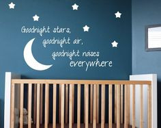 Kids Room Wall Decal Goodnight Moon Quote Nursery by NewYorkVinyl ...