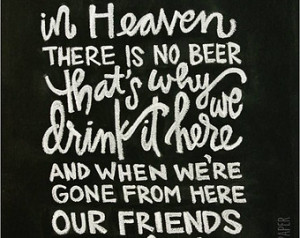 ... Hawkeyes - Victory Polka - In Heaven There Is No Beer - Football Print