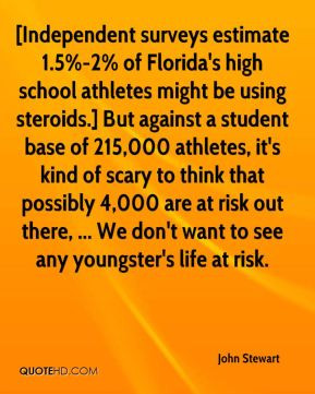 Florida's high school athletes might be using steroids.] But against ...