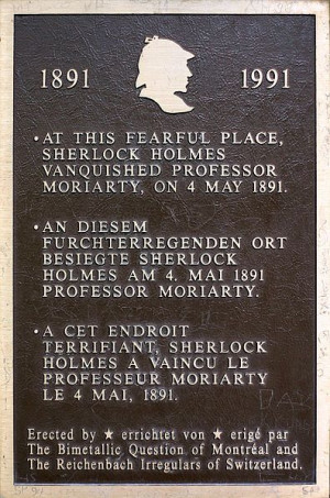 Sherlock Holmes plaque at Reichenbach Falls