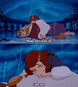 beauty and the beast, cry, disney, love, please don',t leave me, rain