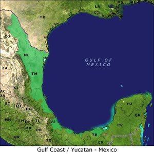 Gulf Coast Yucatan Mexico Map