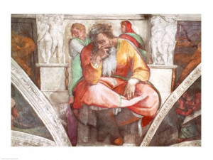 ... › Architecture › Sistine Chapel Ceiling: The Prophet Jeremiah