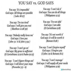 You say vs. God says