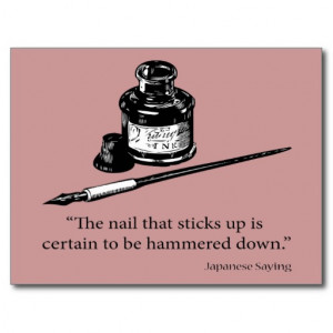 Japanese Saying - Individuality - Quote Quotes Postcard