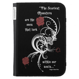 Scary Gothic Edgar Allen Poe Quote Kindle Case