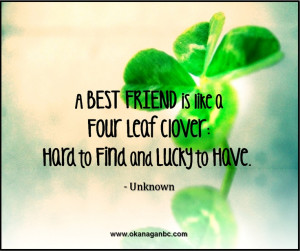 St Patrick's Day A best friend is like a four leaf clover hard to ...
