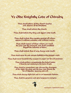 Ye Olde Knightly Code of Chivalry