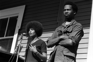 Angela Davis speaks at a Panther rally in Defermery Park, West Oakland ...