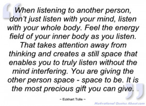 when listening to another person eckhart tolle
