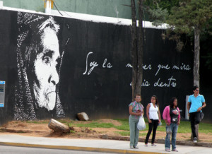 Mural by Ana Santos showing María Sabina. Quote translation (loosely ...