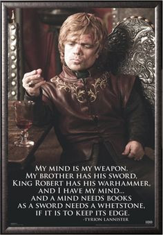 Game of Thrones Tyrion Lannister Quote Poster in Premium Silver Wood ...