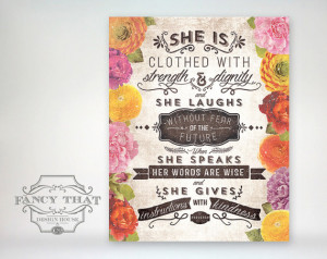 ... Poster Print - She Is...Scripture Bible Verse / Mother's Day gift