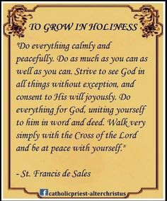 On growing in holiness by St. Francis de Sales More