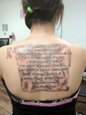 Fashion Quote Tattoos Large back quote tattoo design