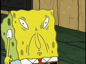 High Quality Spongebob funny face Blank Meme Template