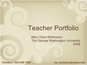 teacher portfolio cover page templates