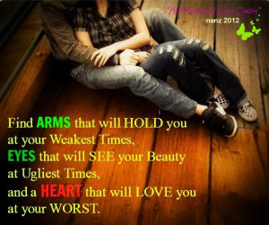 Find ARMS that will HOLD you at your Weakest Times, EYES that will SEE ...