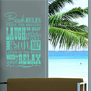 Beach Rules.....Beach Wall Quotes Words Removable Beach Decals ...