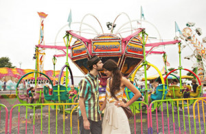 colorful, couple, cute, fair, love, neon, rainbow, rides