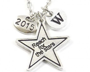 Reach for the Stars Graduation Neck lace, Class of 2015, Personalized ...