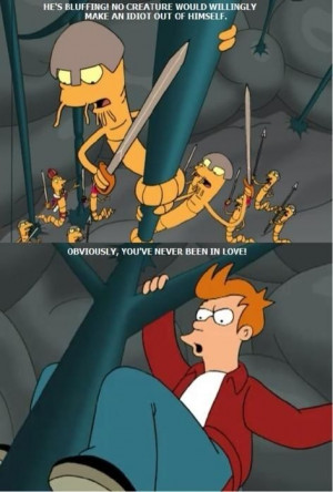 ... Brain Worms Call His Bluff On Being An Idiot In Love On Futurama