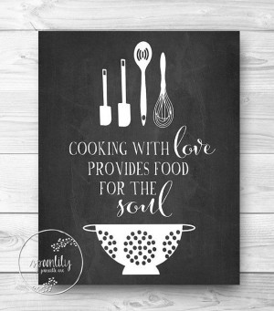 Kitchen Print, Chalkboard Art, Food Quote, Foodie Gift, Kitchen Quote ...