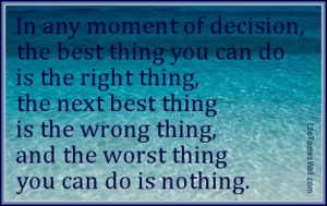 ... Quotes Theodore Roosevelt Quotes The worst thing you can do is nothing