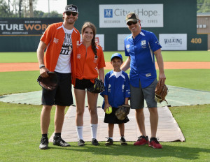 Chase Rice and Dustin Lynch - City of Hope Celebrity Softball Game at ...